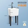 Commercial Freestanding Utility Sink Laundry Tub Drain And Faucet For Garage 3