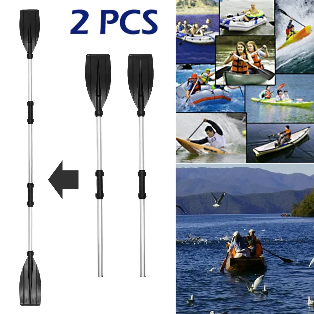 2PCS Heavy Duty Paddles Kayak Inflatable Kayaks Aluminium Alloy Kayak Oars Adjustable Length Portable Play Outside