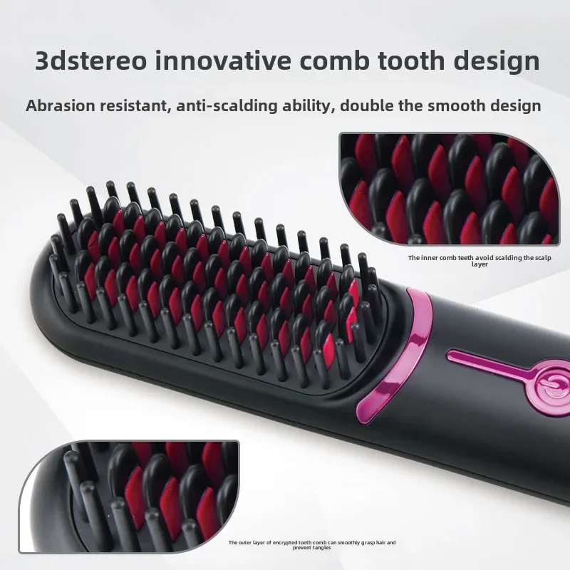 Electric comb multi-functional wireless hair straightener comb negative ion anti-ironing set straightening brush