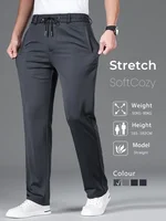 Business Men's Clothing Stretch Casual Pants Luxury Classic Elastic Waist Trousers Korean Male Brand Straight Jogger Sweatpants