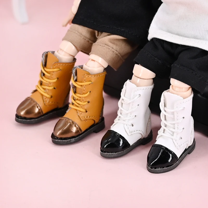 Ob11 Doll Grid Pattern Pointy Toe Shoes Dolls Shoes With Shoelace Accessories For Penny, Obitsu11, Gsc Body, Ymy, 1/12Bjd Doll 2
