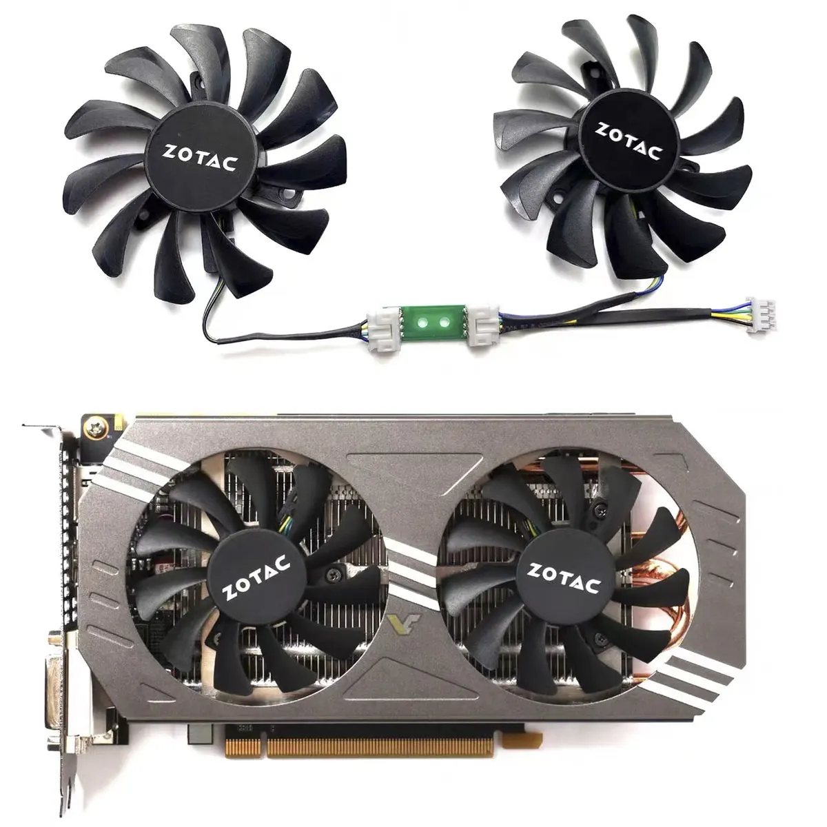 DOTODO GA81S2U Grafikkarten Lüfter 75mm - Ersatz Für ZOTAC GTX 970 Kühler