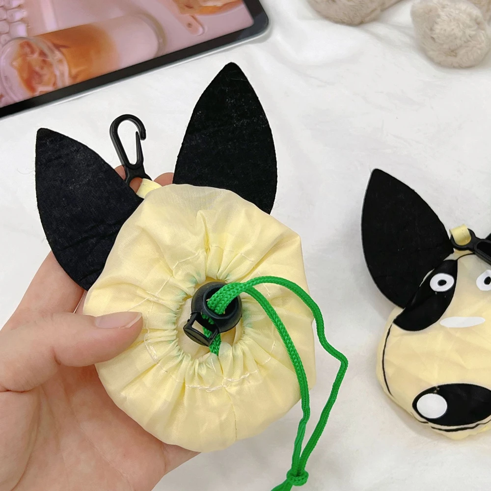 Description Picture 3 of itemFoldable Shopping Bag Reusable Travel Grocery Bag Eco-Friendly One Shoulder Handbag for Travel Cartoon Puppy Storage Tote Bag