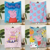 Printed Blanket Picnic Blankets Warm Blanket Soft and Comfortable Blanket Home Travel Birthday Gift Cartoon P-Peppa Pigs 1