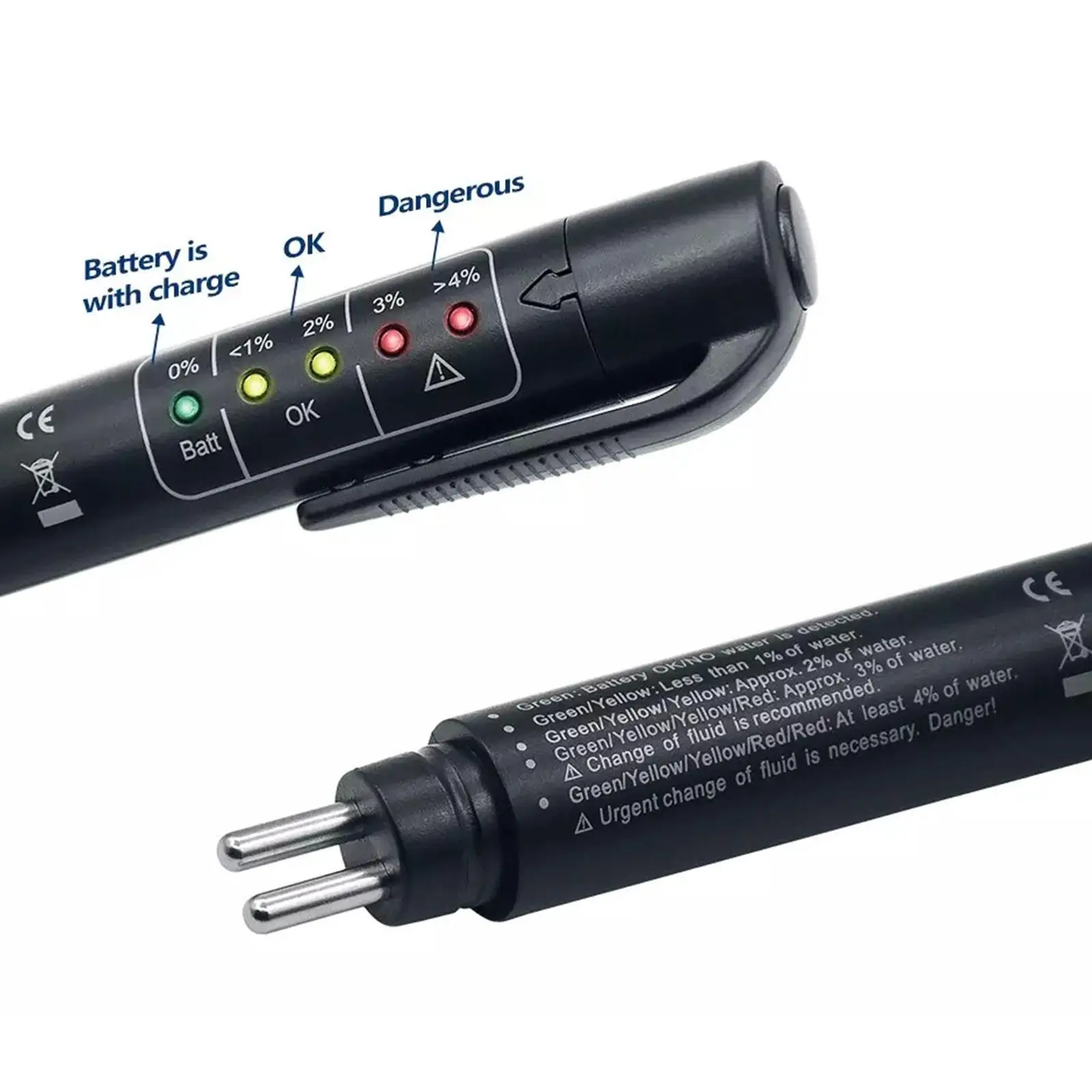 Plastic Brake Fluid Tester Tool with 5 LED Display for Car Maintenance