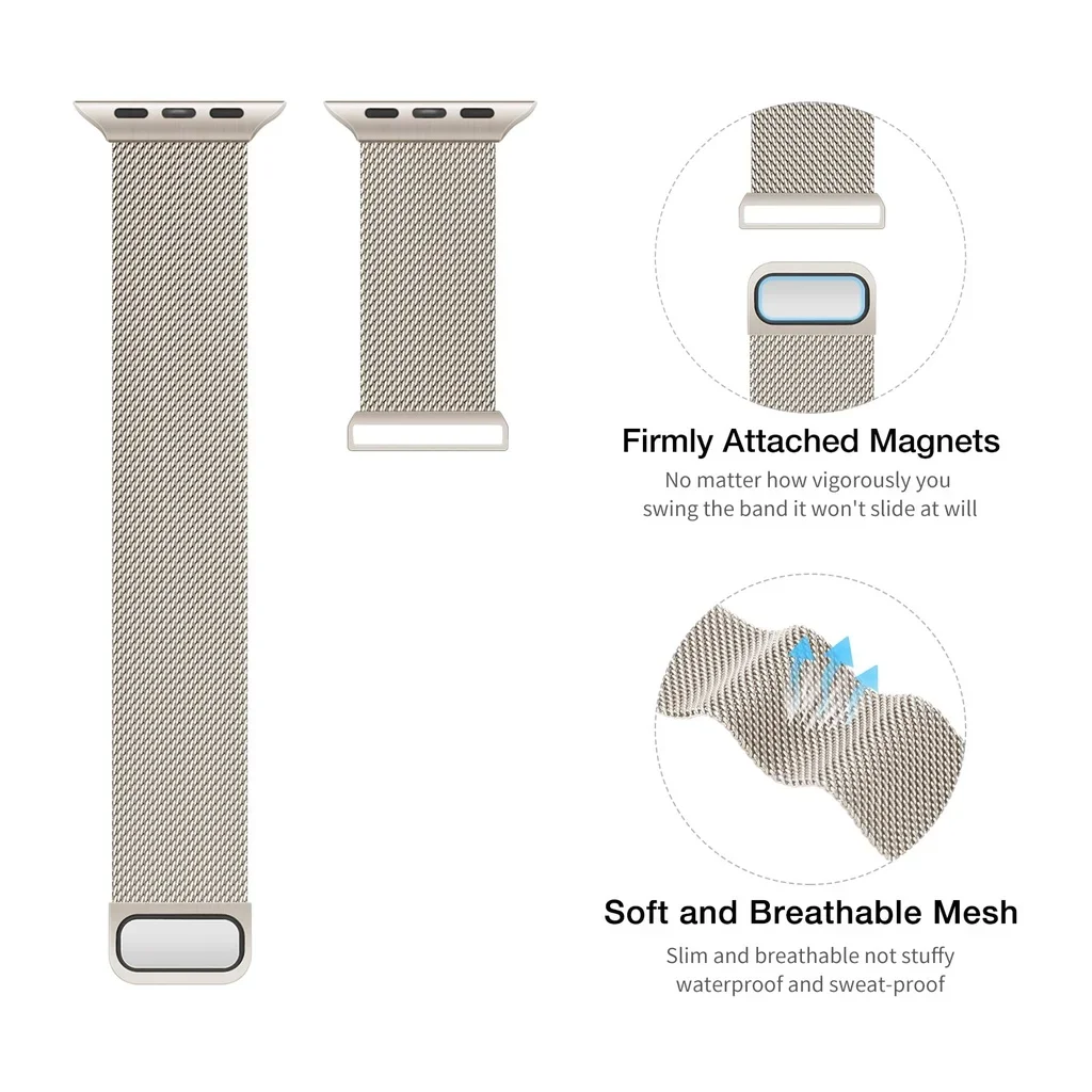 Sleek Milanese Apple Watch Band with TPU Screen Protection