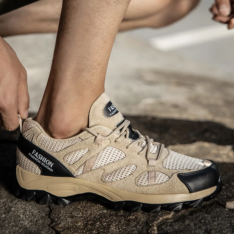 2022 New Brand Fashion Outdoors Sneakers Waterproof Men's shoes Men Combat Desert Casual Shoes Zapatos Hombre Big Size 39-48