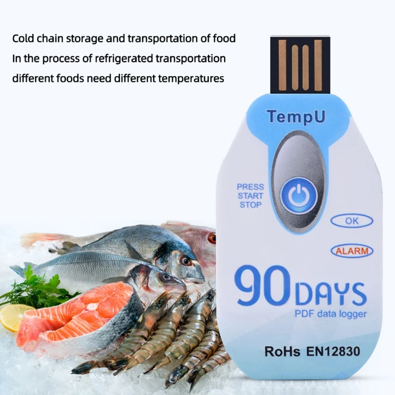 

Temperature Data Logger Single Use PDF Report USB Port Data Capacity 10000 Point