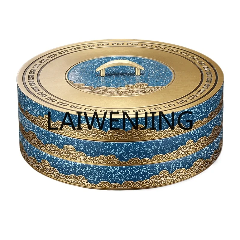 

RWJ High-Grade Pure Brass Pu'er Tea Caddy Aged White Tea Cake Tea Storage Box