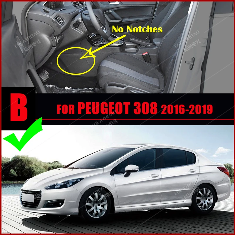 Alfombrillas de coche para Peugeot 308, 2016, 2017, 2018, 2019,  almohadillas personalizadas para los pies del automóvil, cubierta de  alfombra, accesorios interiores - AliExpress