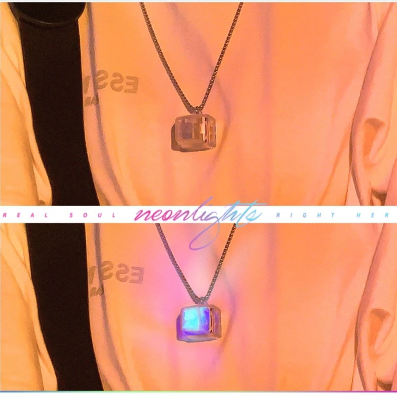 Mechanical Keyboard Button Necklace with LED Light Switch Sweater