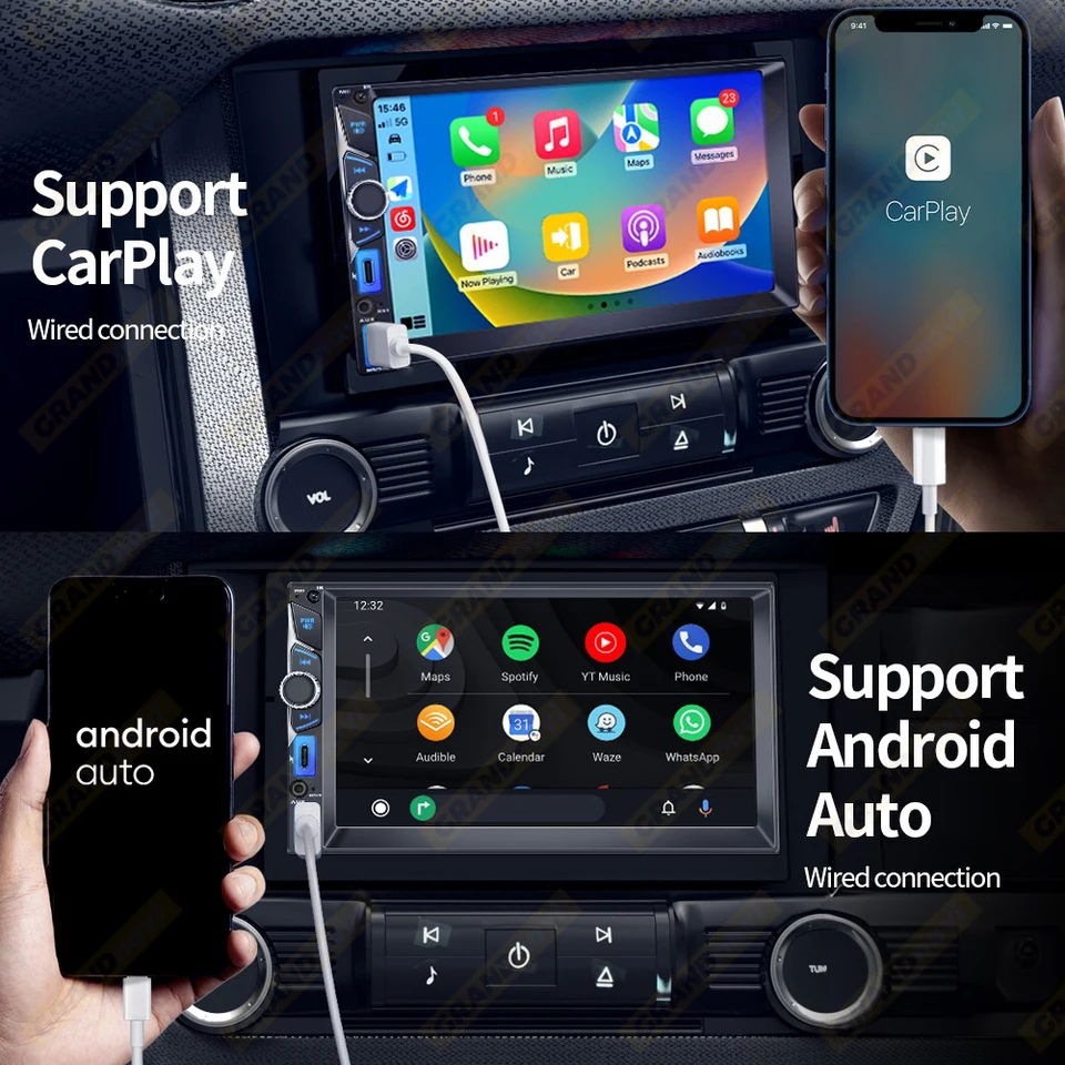 車のGPSナビゲーションシステム IOS/Android/AUX入力/SDカード対応FM