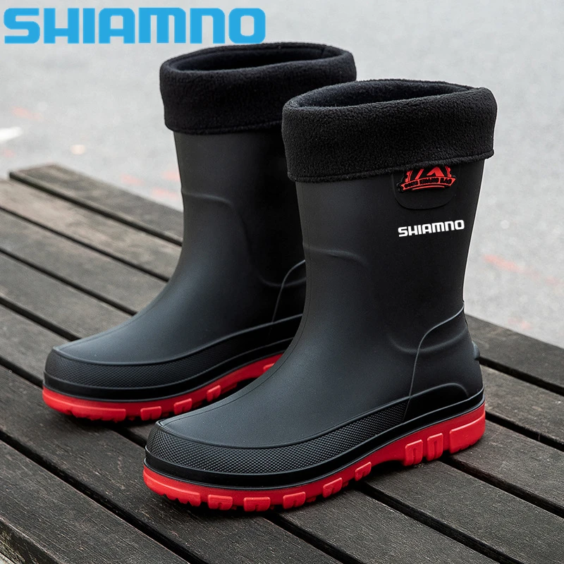 

Mens Mid Calf Boots Waterproof Rubber Shoes for Fishing Husband Work and Safety Galoshes Male Rain Boots Non Slip Water Footwear