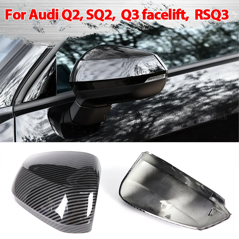 

Carbon Fiber Car Rear View Door Wing Side Mirror Cover Caps Shell Case for Audi Q2 SQ2 2017-2024， Q3 RS Q3 RSQ3 2019-2024