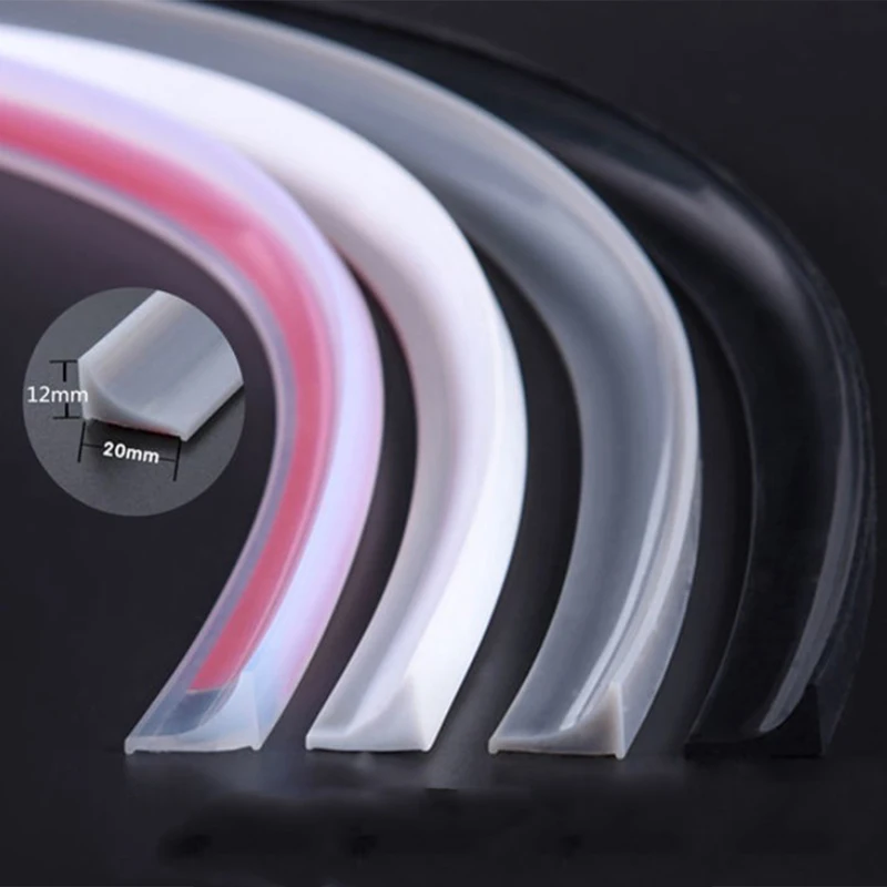 Description Picture 3 of item1m Rubber bathroom water stopper Dry and Wet Separation Flood Barrier shower dam door Bottom Sealing Strip Guard Blocker