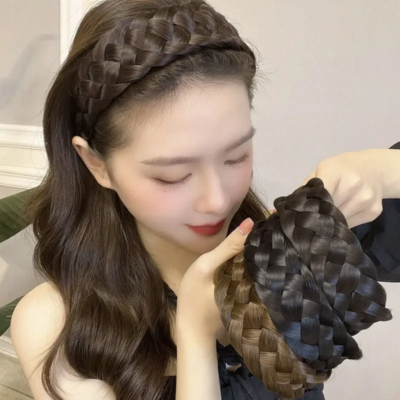 Frauen synthetische Perücke Twist geflochtene Haar bänder Mode Zöpfe Haarschmuck Frauen böhmische Natur Stirnband Stretch für Party