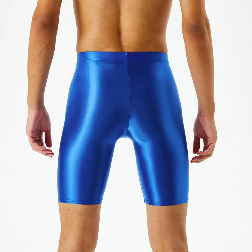Sexy Shorts High Elastic Sport Shorts Mid-rise Men Leggings U Convex Gym Men Glossy Ice Silk Fitness Daily Wear compression shorts,sports shorts