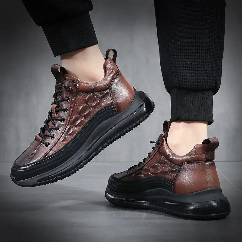 2024 Autumn Alligator pattern Men Sneakers Lace Up Casual Platform Vulcanized Shoes Male Anti-slip Running  Zapatillas Hombre 3