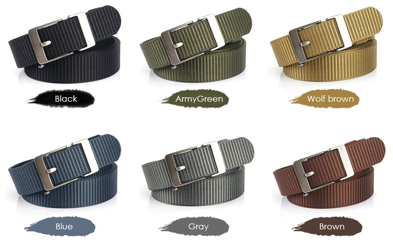VATLTY 3,4 cm Freizeit gürtel für Männer Legierung Silber automatische Schnalle dicke Nylon militärischen taktischen Gürtel Outdoor Wander gürtel männlich – Detail 6