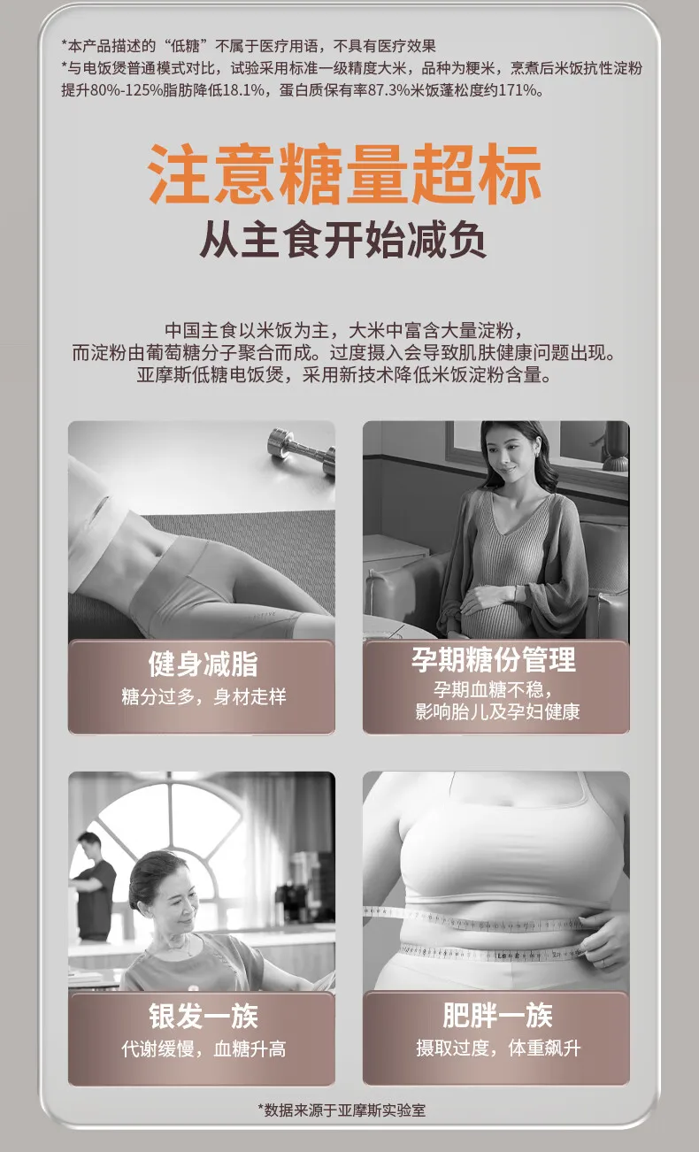 Description Picture 6 of itemLow-sugar rice cooker rice soup separation uncoated titanium kettle inner tank rice cooker household small cooking pot 3L