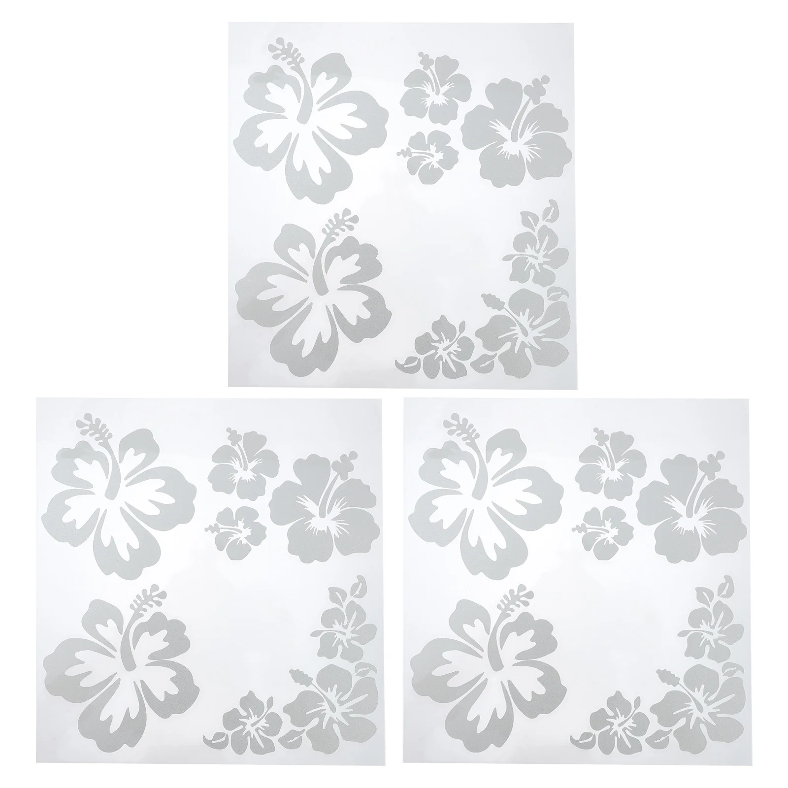 

3 Sets Sticker Chic Car Floral Decals Decor Decorative Hibiscus Flower The Pet Automobile Stickers