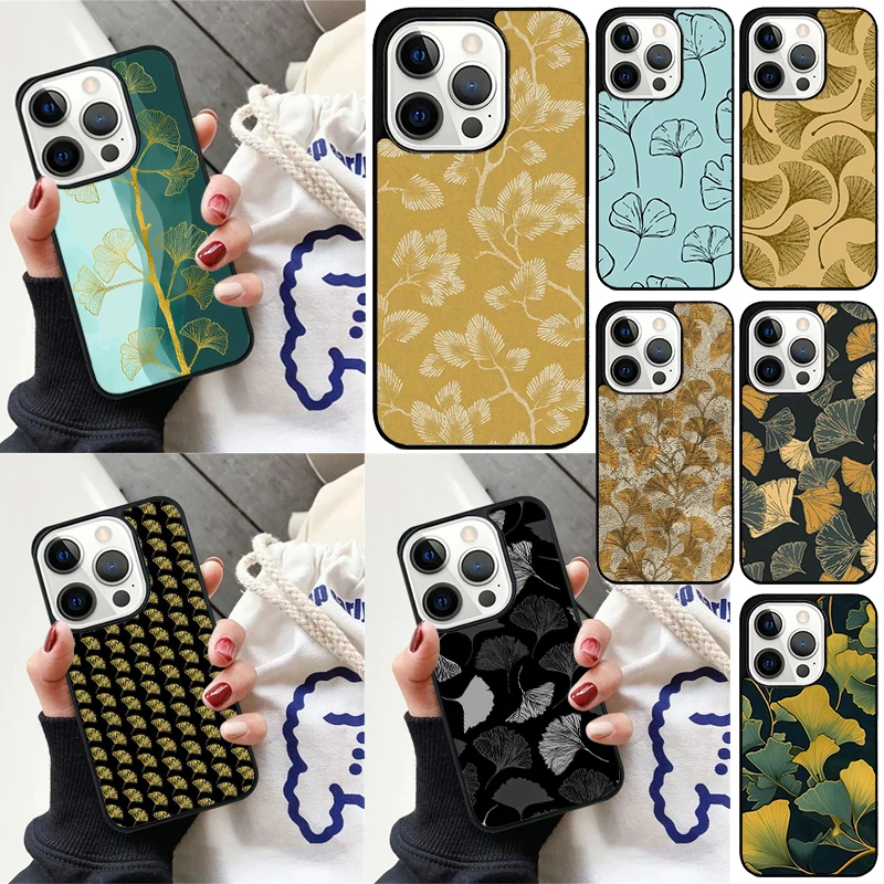 Ginkgo Leaf Gold Fol Art Cover Per Iphone 13 14 15 Pro Max 12 Mini 11 15 Pro Max 6 7 8 Plus X Xr Xs Max Se 2020 Custodia Per Telefono