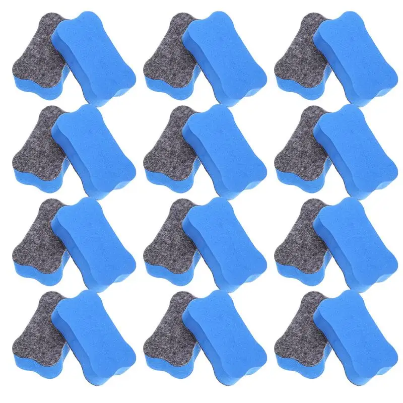 Dry Erase Erasers 24 Pcs pencil erasers Whiteboard Erasers EVA Felt Cloth Bone-shaped Whiteboard