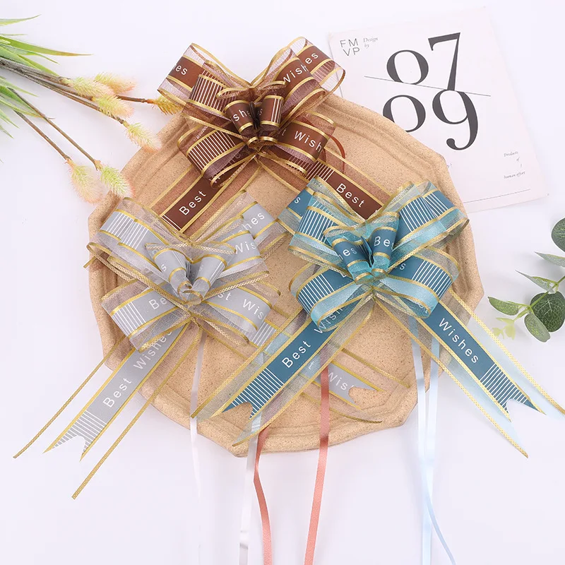 

20/10pcs Pull Bow Ribbons Flower Wrappers For Wedding Events Birthday Decor Gift Wrapping Accessories Christmas Gifts Decoration