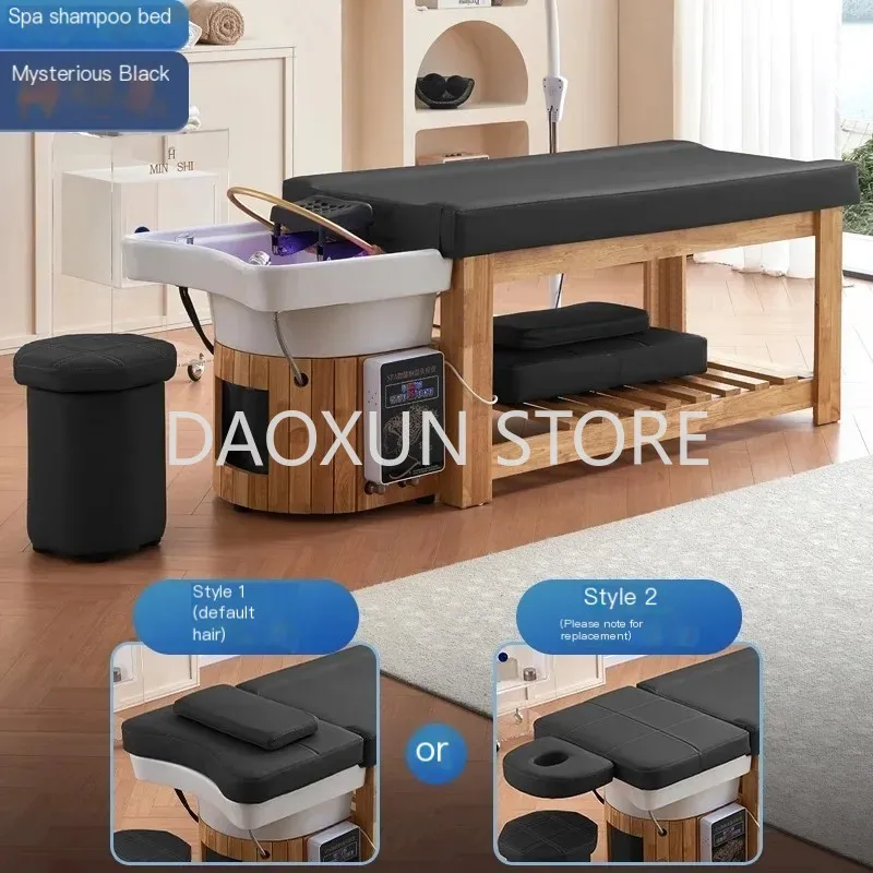 Description Picture 4 of itemHead Spa Wooden Shampoo Chair Fumigation Hair Salon Lighting Equipments Bed Therapy Chaise De Coiffure Salon Furniture MQ50SC