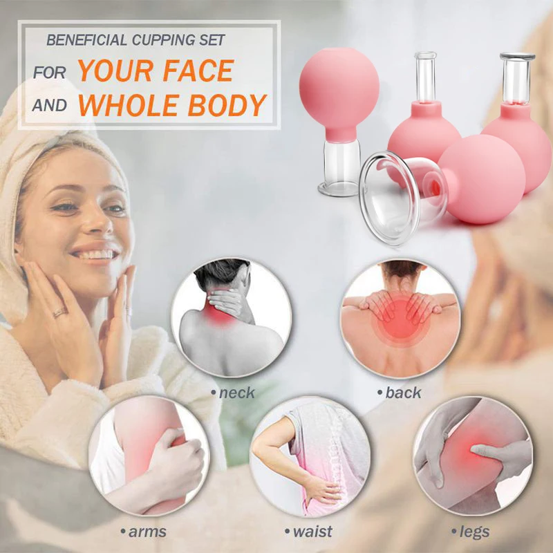 Face Massage Rubber Vacuum Cupping Cups Facial Massager Skin Lifting Anti-Wrinkle Cupping Therapy Medical Massage Tools Vacuum Cupping Sets