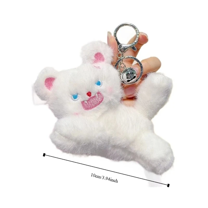 Soft Plush Plush Keychain Cartoon Design Lovely Cat Cat Plush Doll Stuffed Doll Angry Kitten Pompom Ball Plush Keyring Gift