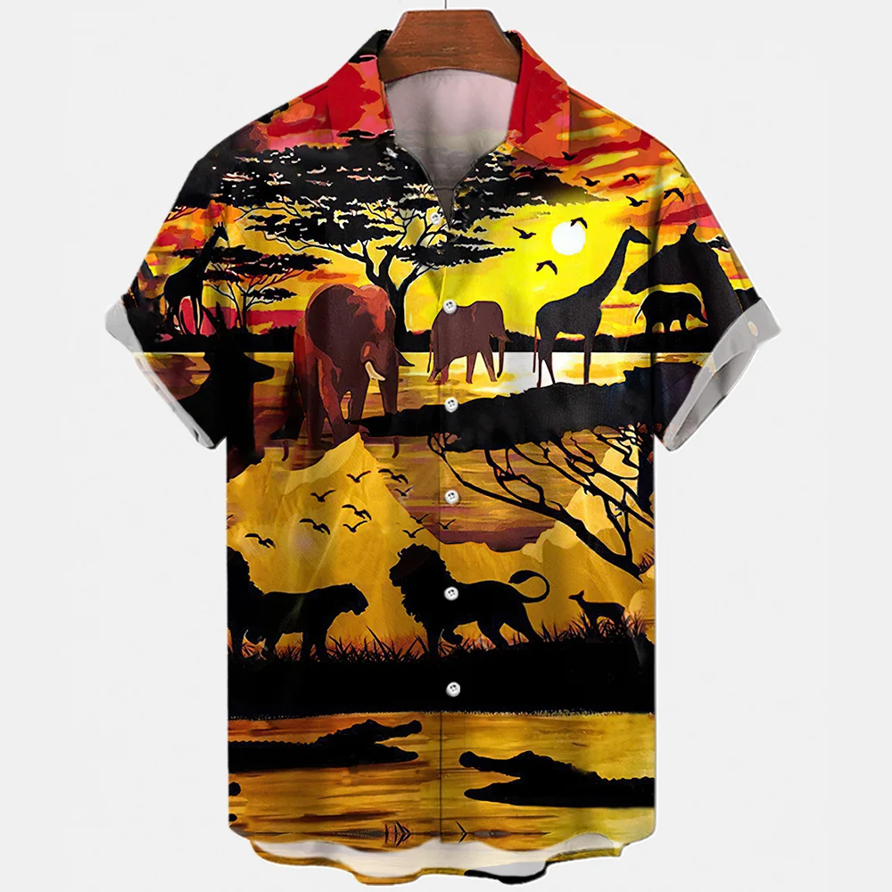 thumbnail image 1 of Camisas hawaianas casuales de verano, camisetas de manga corta con estampado 3D de moda urbana, camisas de playa con solapa, ropa para hombre de alta calidad, 1 of 5