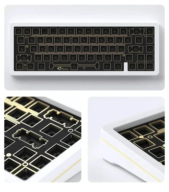 Akko-barebonesカスタムキーボードキット、ホットスワップ可能、fr4 