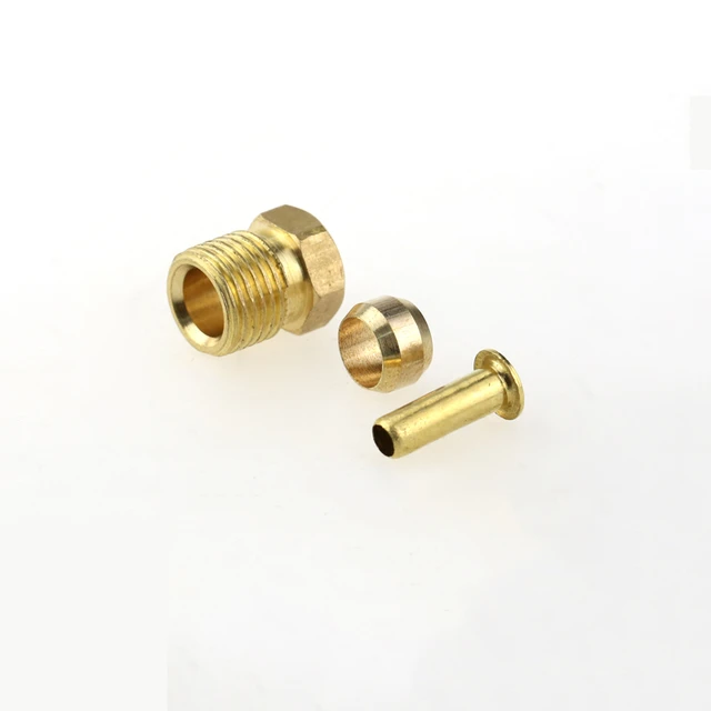4mm 6mm 8mm OD Messing Compression Ferrule Rohr Fitting Anschluss Adapter  Mutter Ferrule Ring Für Öl