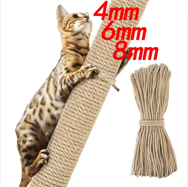 Cat Scratcher Rope DIY Natural Sisal Rope Toy Cats Paw Claw Furniture Protector Cat Tree Tower Climbing Frame Binding Rope Cat Scratcher Rope DIY Natural Sisal Rope Toy Cats Paw Claw Furniture Protector Cat Tree Tower Climbing Frame Binding Rope