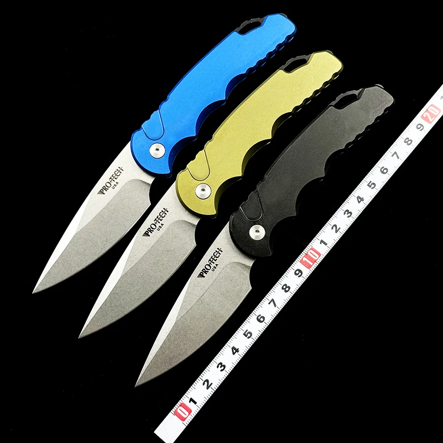 

Pro Tech T501 TR-5 AUTO Folding Knife 3.25 "Aluminum Handles Outdoor Camping Hunting Pocket EDC Tool Knife