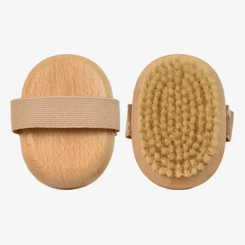 Natural Bristle Brush Soft Wet Dry Skin Body SPA Brush Bath Massager Home 4