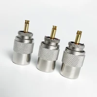 UHF Male Plug &  N-Type Male Plug - Crimp Connector for RG58/RG59/RG6U Coaxial Cable - Gold Plated Brass RF Connector UHF MALE 5