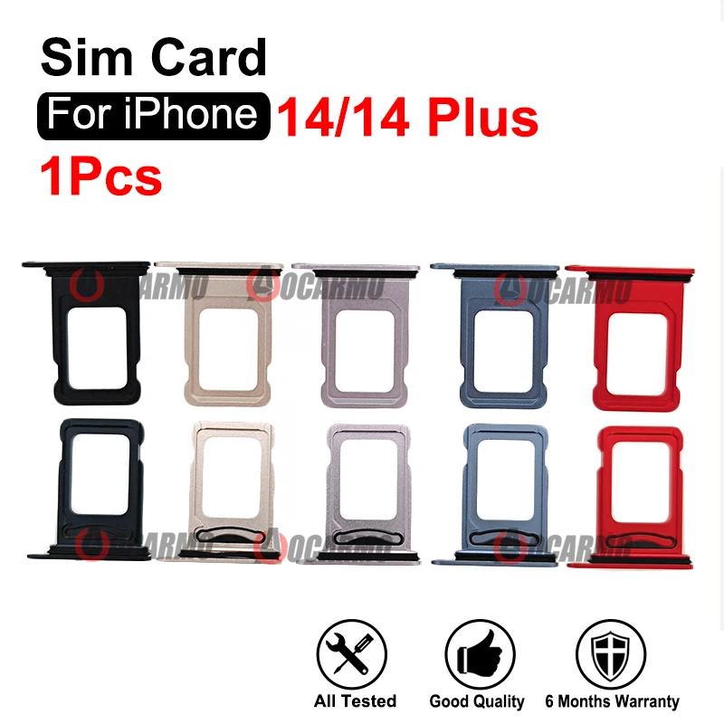 Per Iphone 14 14Plus Dual Sim Card E Slot Per Vassoio Sim Singolo Midnight Starlight Viola Blu Rosso Parti Di Ricambio