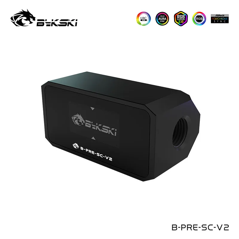 Bykski Tempo Real Oled Display Digital Medidor de Teste Pressão Monitoramento para Computador Resfriamento Água B-pre-sc-v2