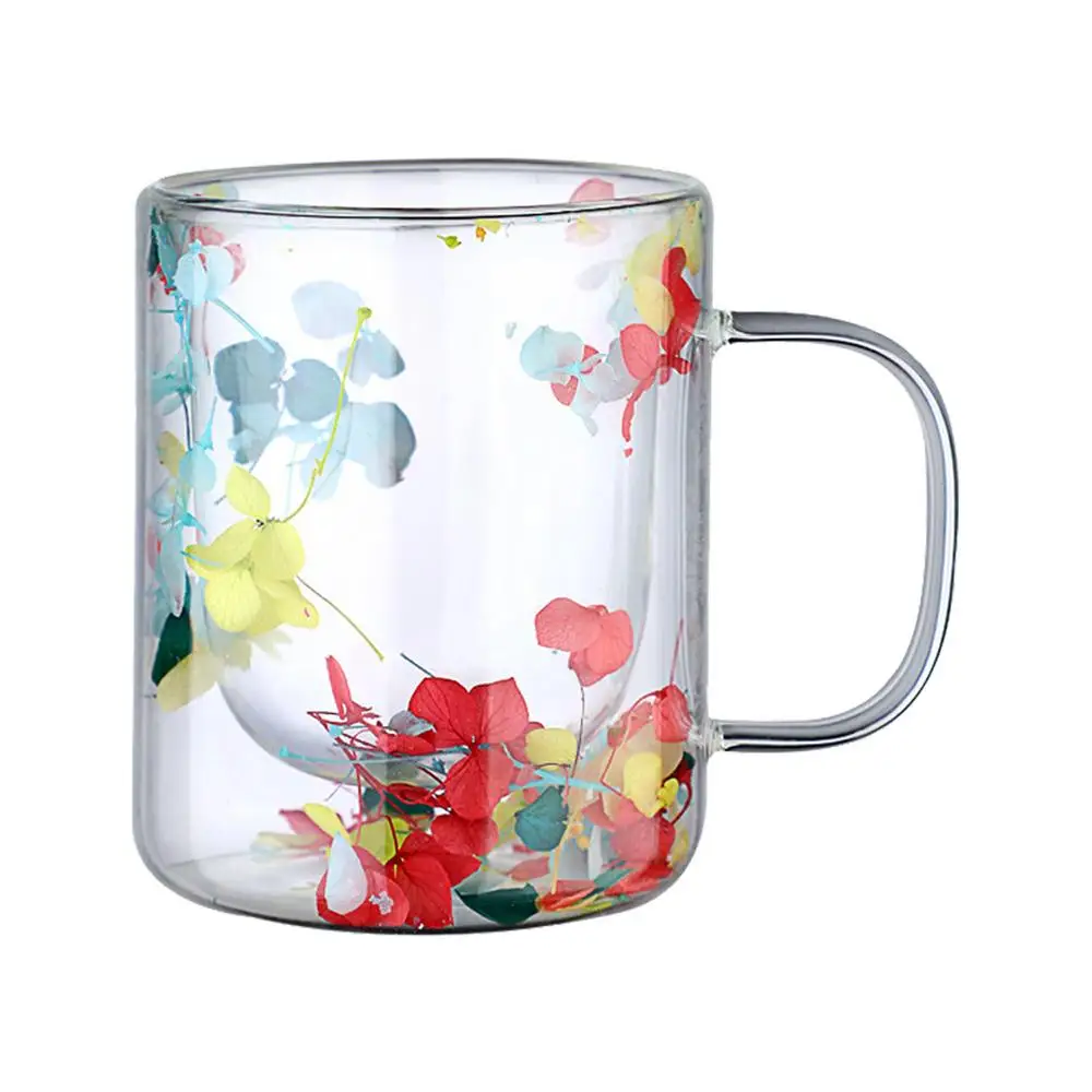 Double Wall Dry Flower Coffee And Tea Cup