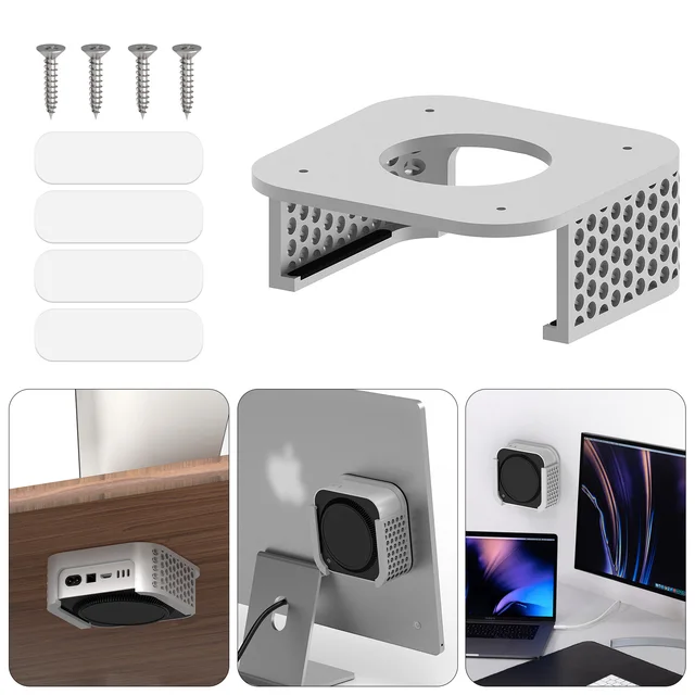 thumbnail image 2 of Under Desk Mount For 2024 Mac Mini M4/M4 Pro - 3D Printed Monitor Mount 2 of 10