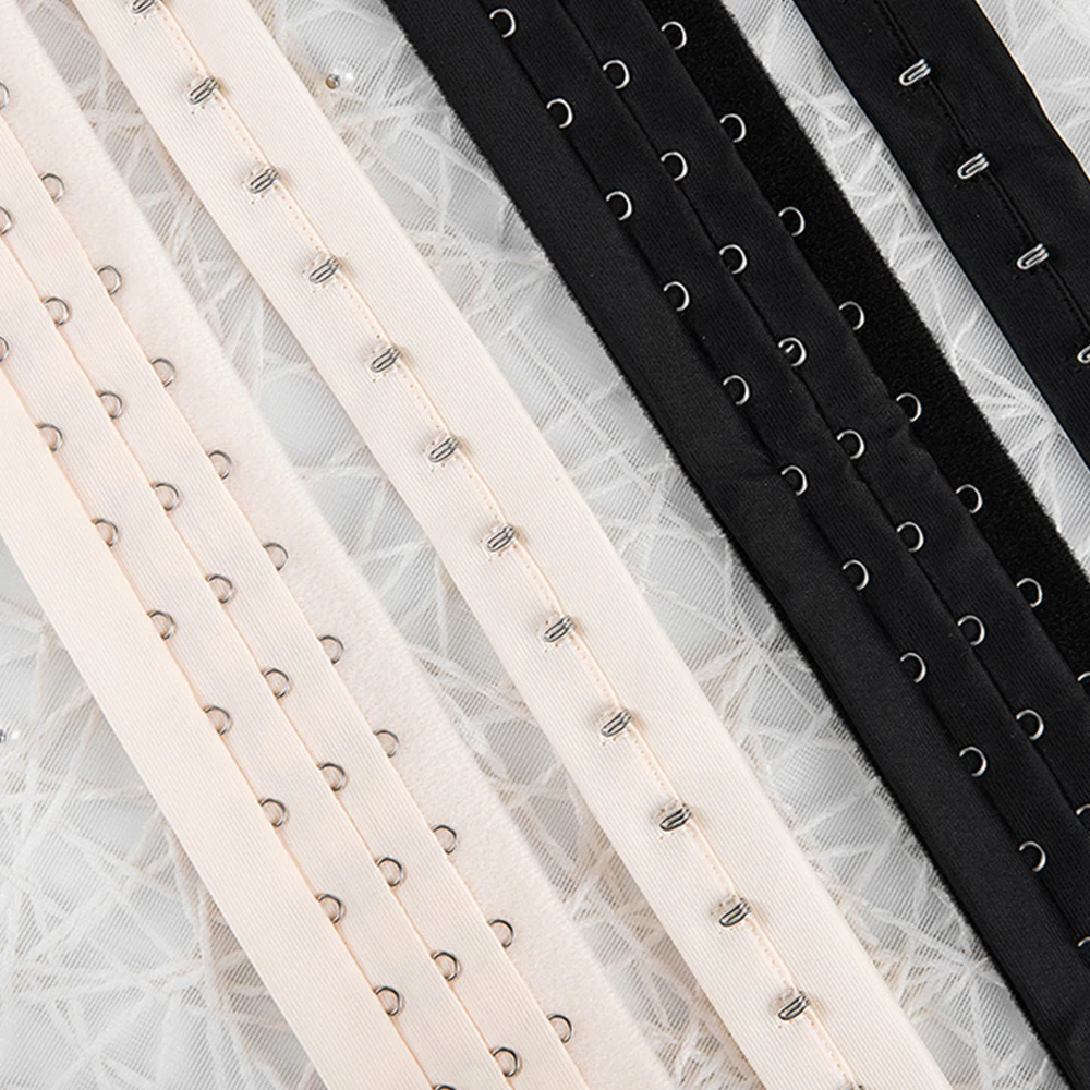 1m 브래지어 익스텐더 3 행 속옷 클립 셰이퍼 후크 & 테이프 백 버클 코르셋 허리 익스텐더 DIY 봉제 의류 액세서리