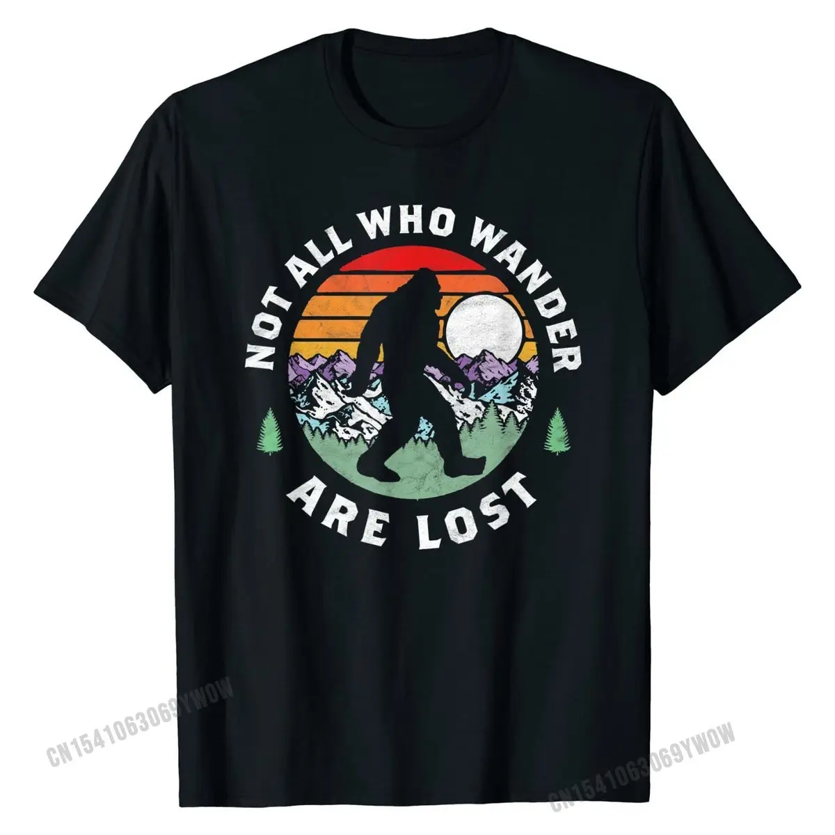

Not All Who Wander Are Lost Bigfoot Nature Outdoor T-Shirt Cotton Gift Tops Tees Fashion Mens Top T-shirts Summer