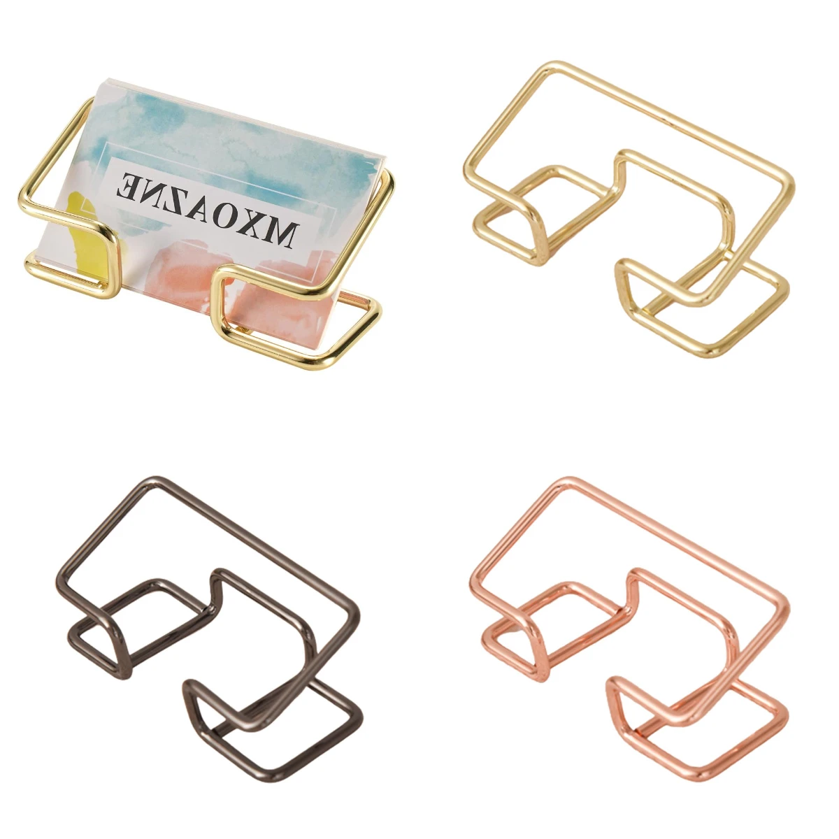 

Metal Business Card Holder Stand Office Home Desk Name Card Display Rack
