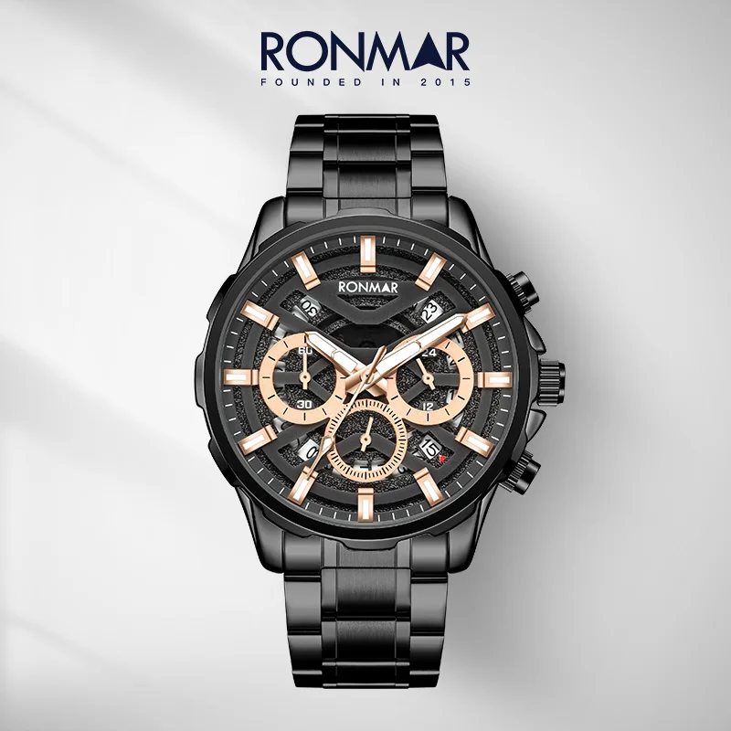 

RONMAR 2023 New Men's Quartz Watch 3D Three-dimensional Multifunctional Wristwatch Business Classic Watches For Man reloj GL04