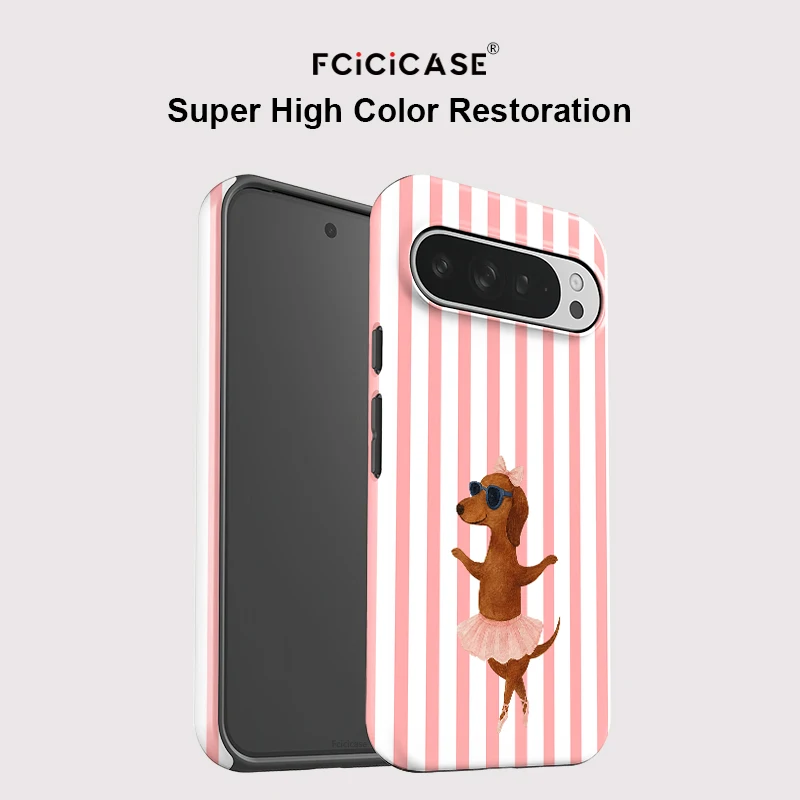 Funny Dog Print Dual Layer Matte Back Phone Case - Enhanced Protection and Style