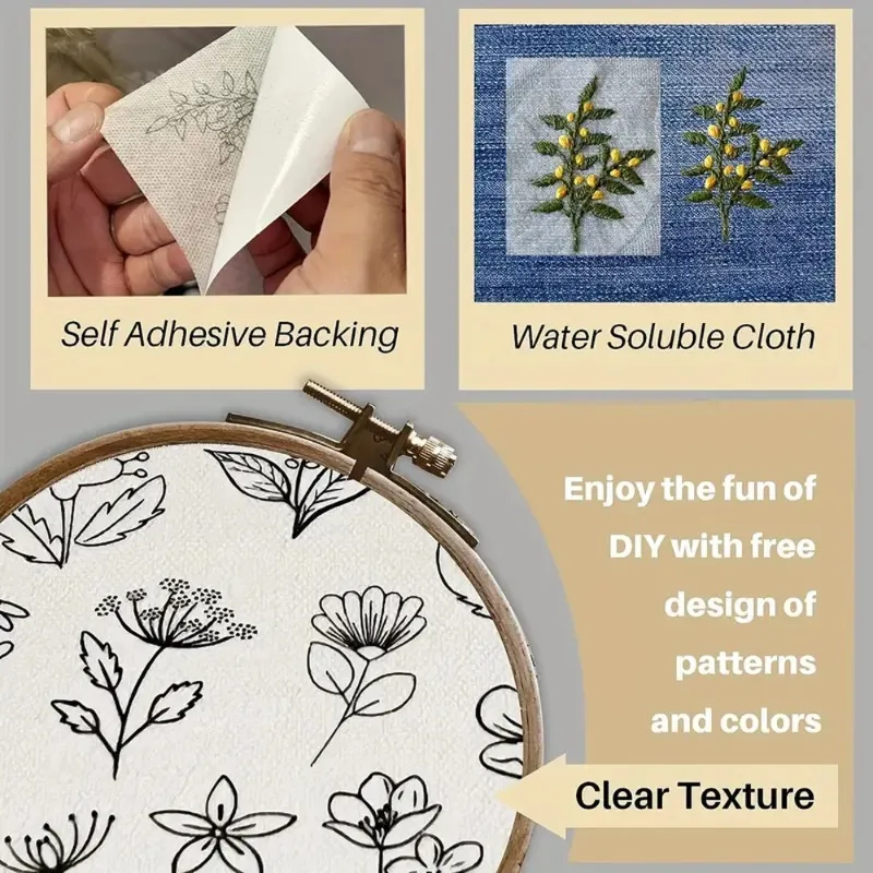 10Pcs Handicrafts Eco-Friendly Sticky Water Soluble Embroidery Stabilizer Printable Paper Wash Away Stabilizer Allowed Print