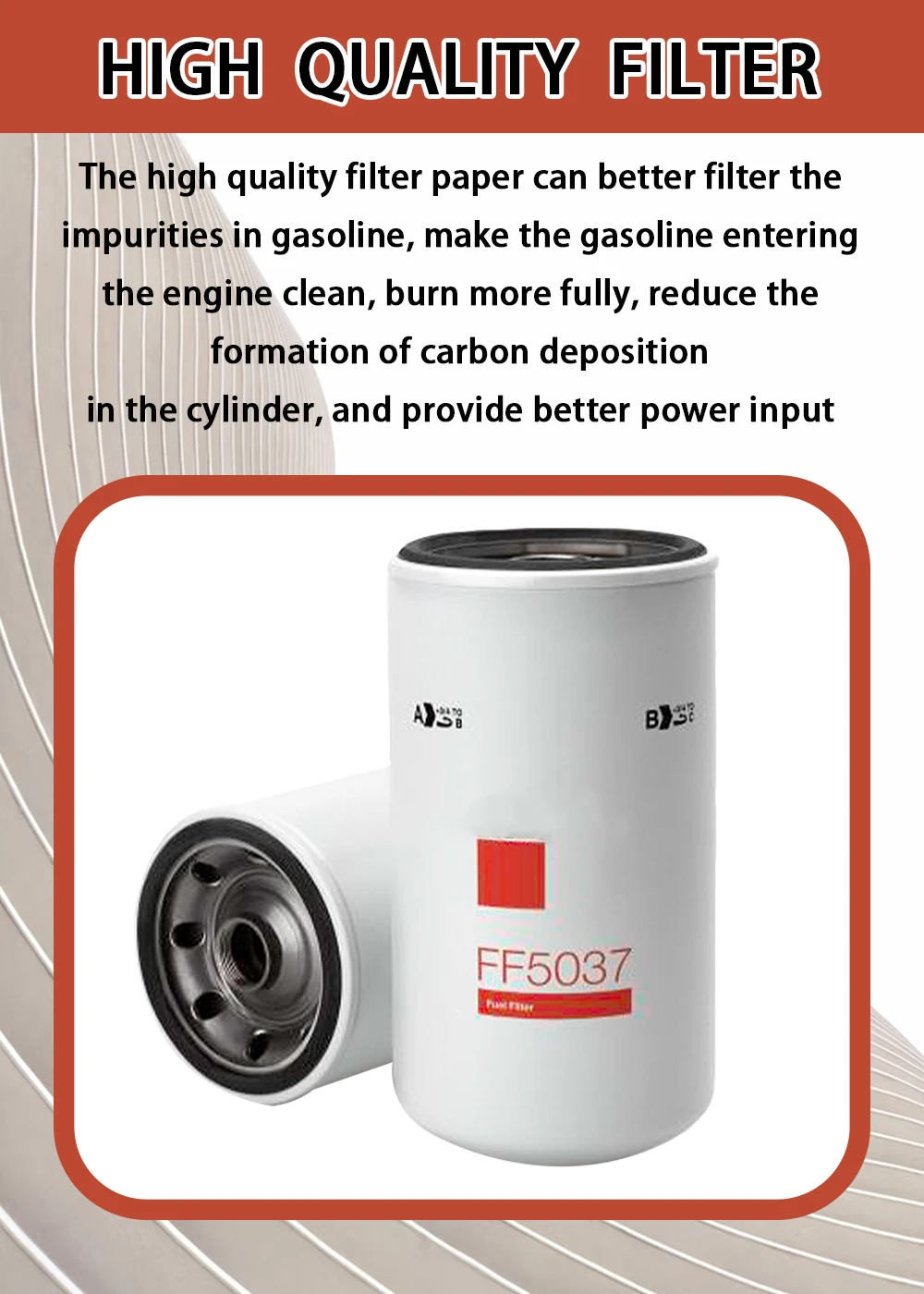 Filtro do combustível diesel para o carro do Fleetguard, FF5037