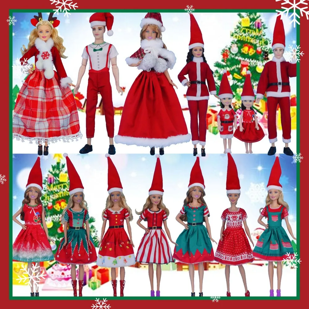 

11.8inch 11.8inch Doll Clothes 30cm Christmas Elfs Series Doll Christmas Dress Cute Fashionable Christmas Doll Clothes